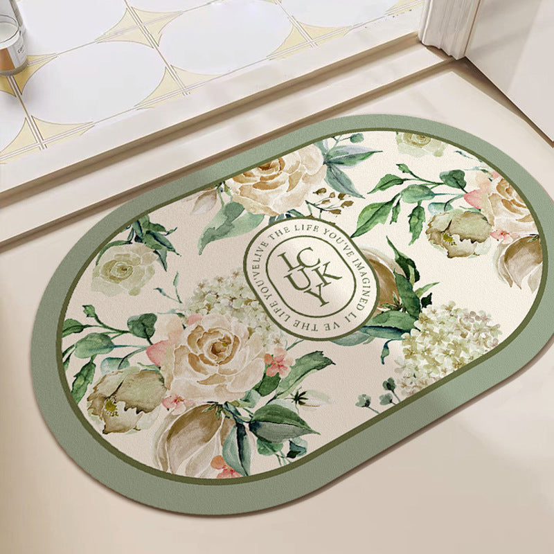 Künstlerische Florale Badematte
