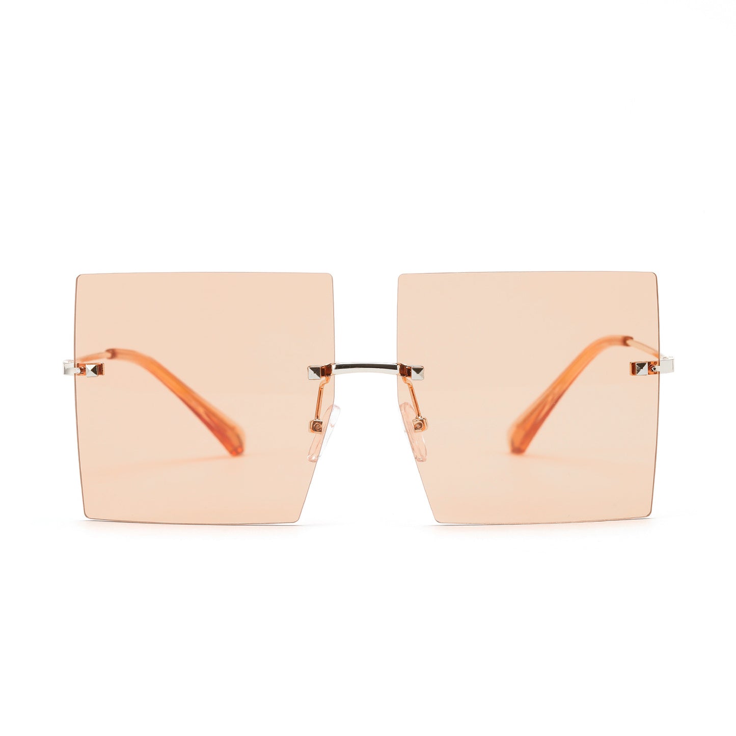 Damen modische quadratische Sonnenbrille mit breiten Gläsern und filigranem Metallrahmen Brehn