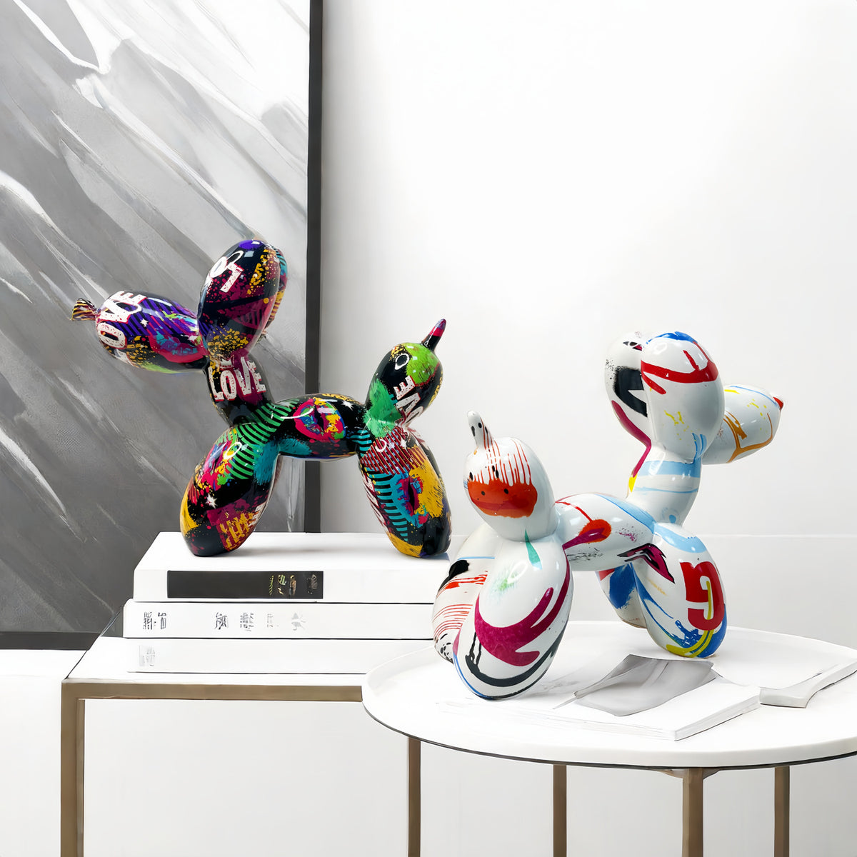 Bunte Ballon-Hund Skulptur Brehn