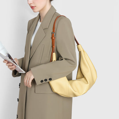 Lässige Crescent Kunstleder Hobo Schultertasche mit verstellbarem Riemen