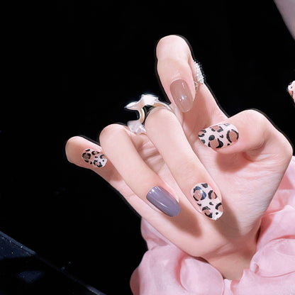 Stylisches Leopard-Print Press-On Nagelset