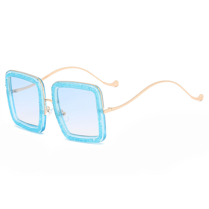 Damen glamouröse Sonnenbrille mit funkelndem Kristallrahmen Brehn