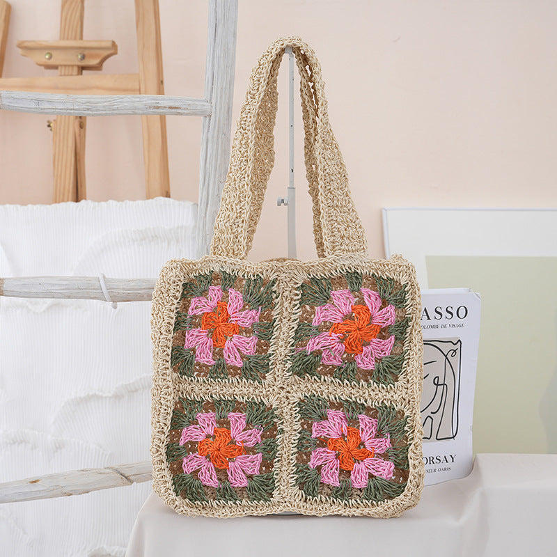 Handgefertigte Crochet-Tasche mit Floralen Mustern Brehn