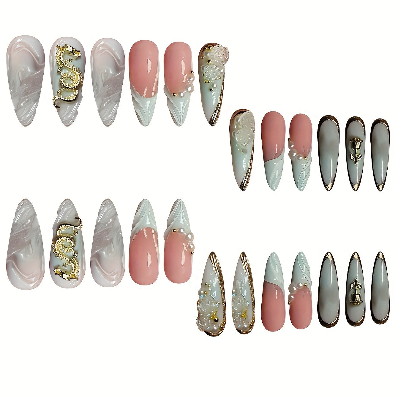 Kreatives Künstlerisches Press-On-Nageldesign Brehn