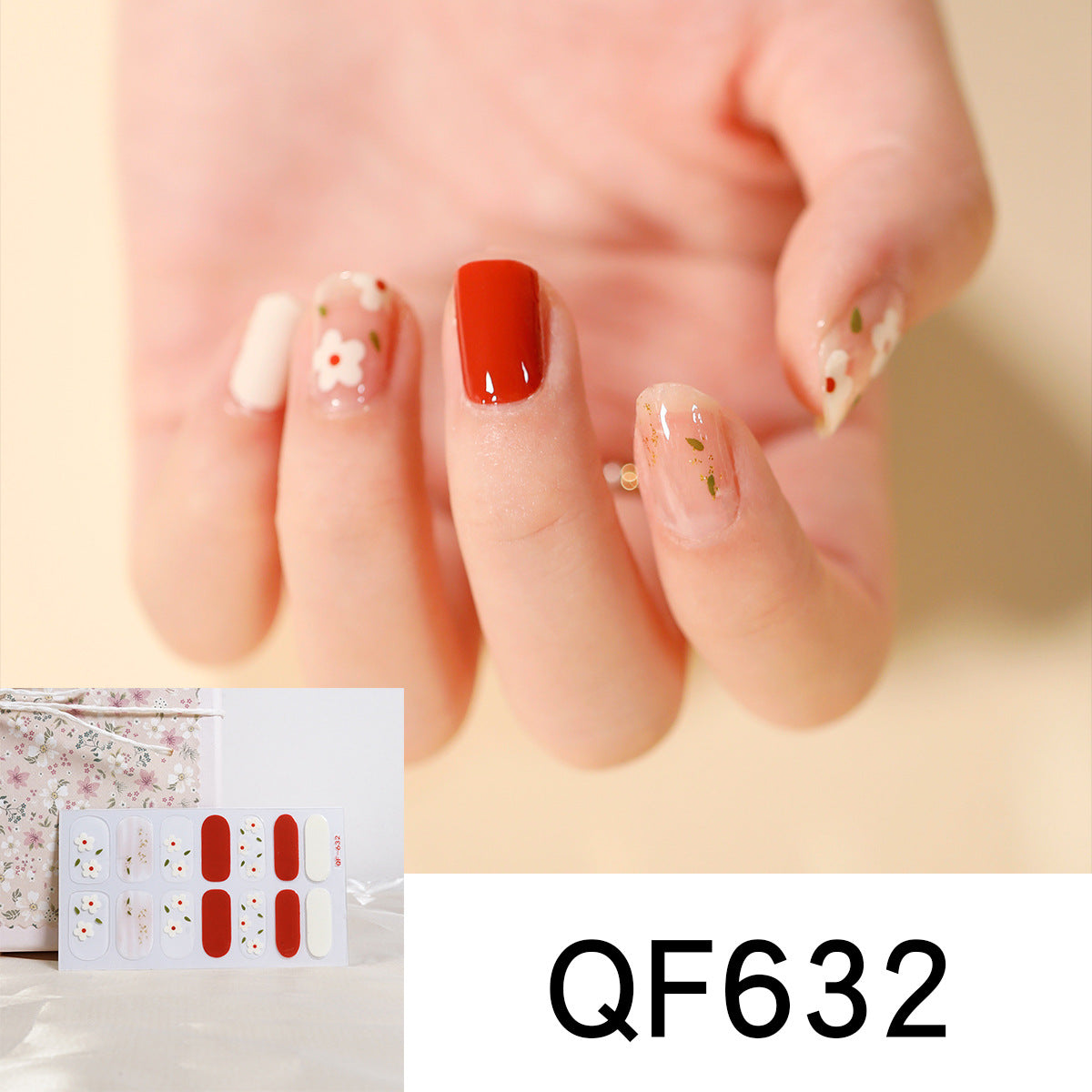 Künstliche Nagelgestaltung mit Herz-Motiv Brehn