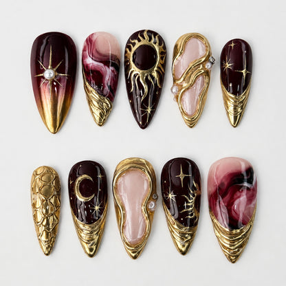 Kunstnagelset mit Glamourösen Designs Brehn