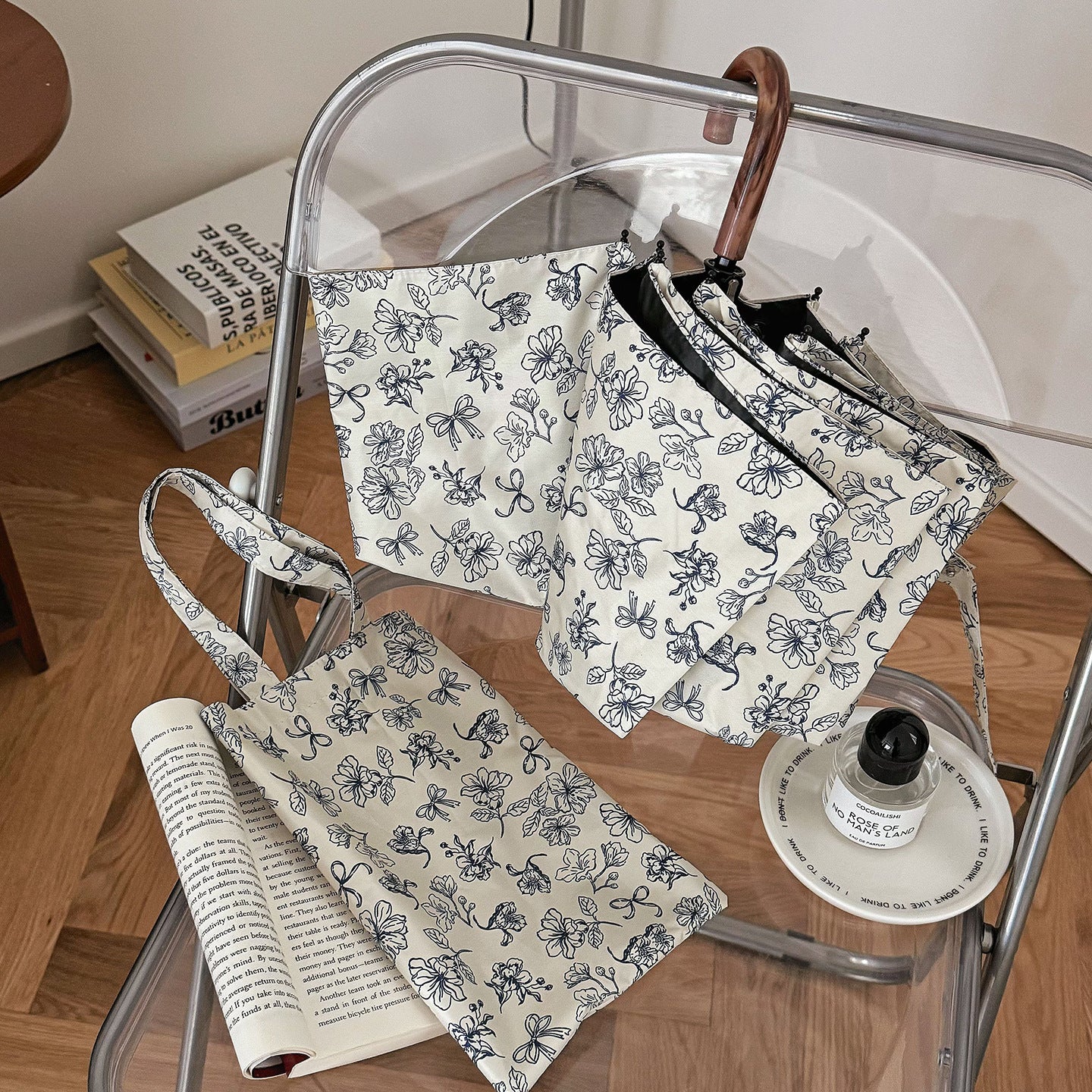 Damen Faltbare Einkaufstasche mit floralem Design Brehn