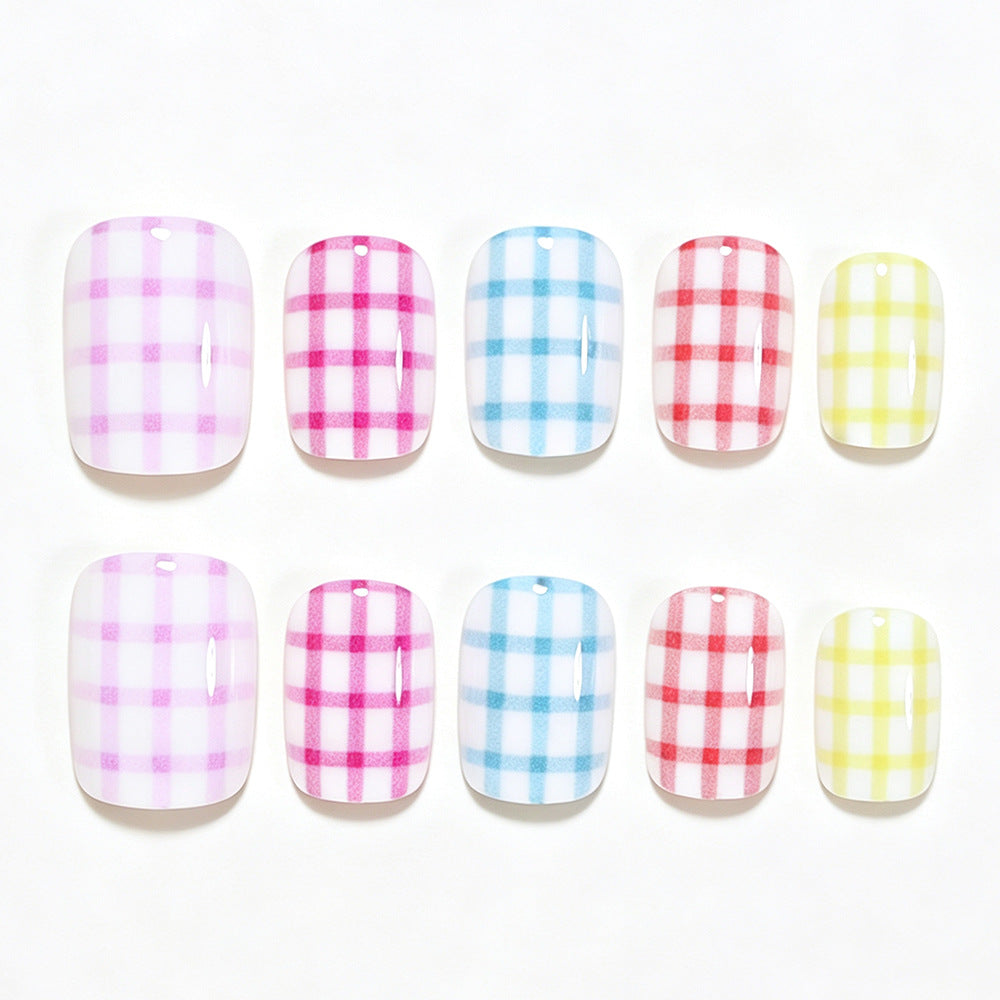 Gingham Muster Nagelkunst Wraps Brehn