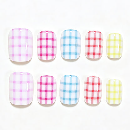 Gingham Muster Nagelkunst Wraps Brehn