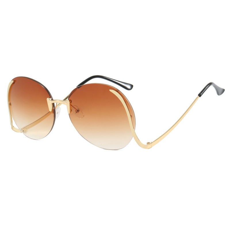 Damen luxuriöse Oversized-Sonnenbrille mit innovativem Rahmen und UV-Schutz Brehn