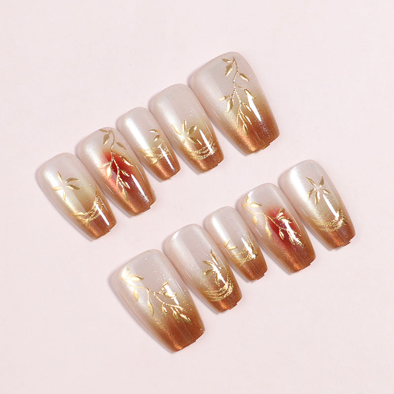Premium Herz-Beschmückte Press-On Nagelset Brehn