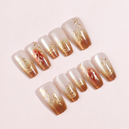 Premium Herz-Beschmückte Press-On Nagelset Brehn