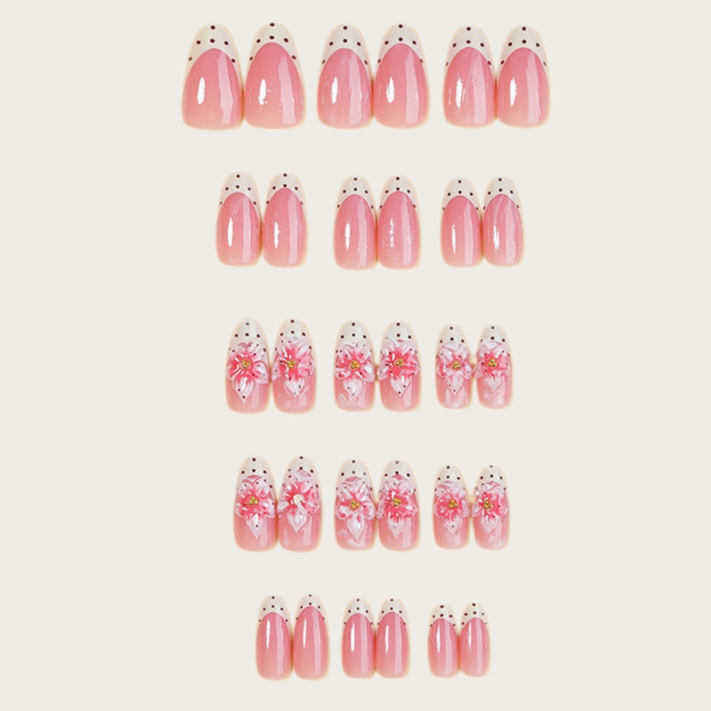 Dekoratives Floral Press-On Nagelset Brehn