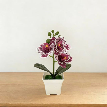 Realistische Künstliche Orchidee in dekorativem Pflanzenpot für Dekoration