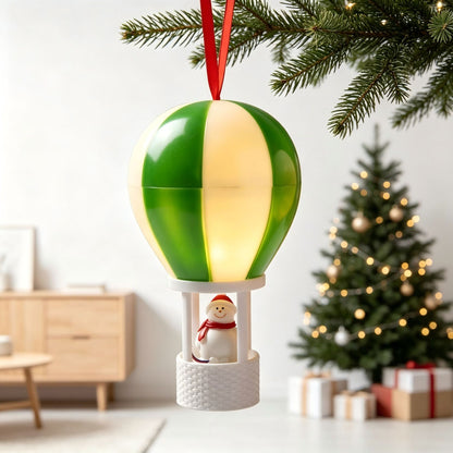 Weihnachtsdeko Heißluftballon mit Schneemann