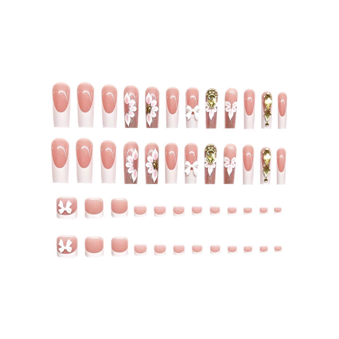 Exquisite Floral Acrylic Nail Art Brehn