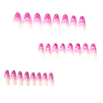 Herz-verzierte Mandel-Nagelkunst-Set Brehn