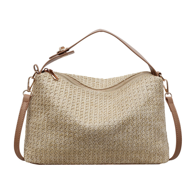 Elegante Strohtasche mit Abnehmbarem Schulterriemen Brehn