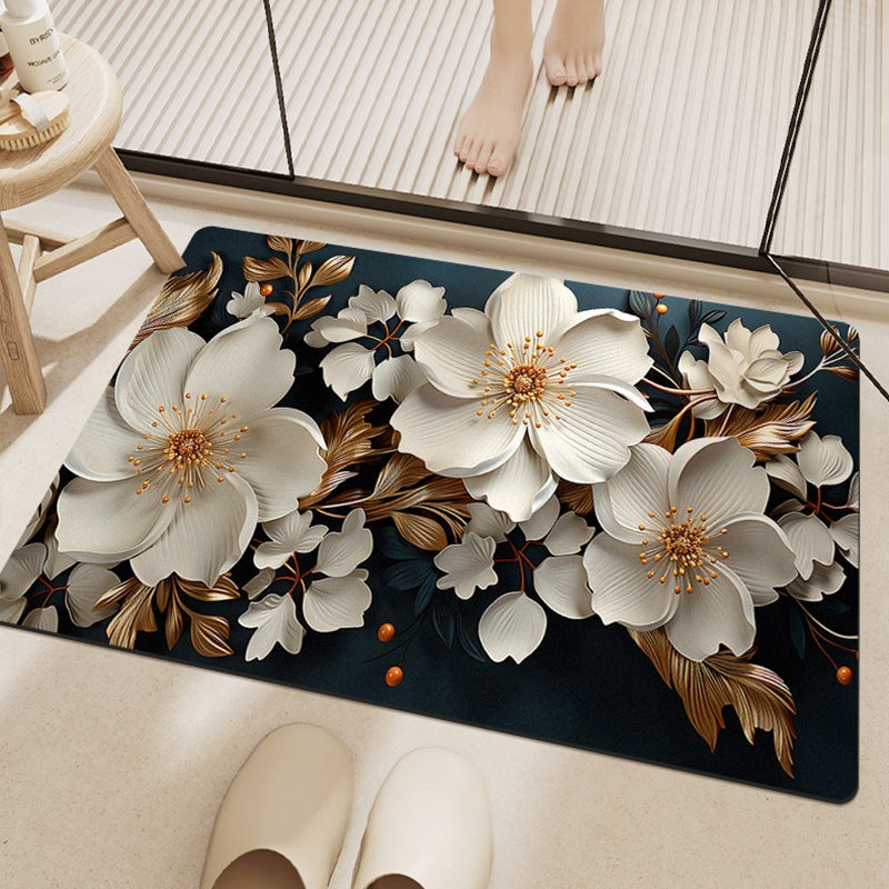 Künstlerisches florales Design Badezimmermatte