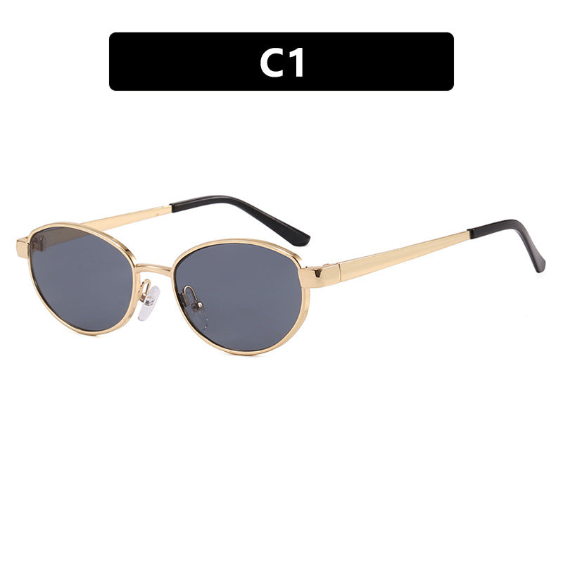 Damen modische Sonnenbrille im eleganten Ovaldesign mit hochwertigem Metallrahmen Brehn