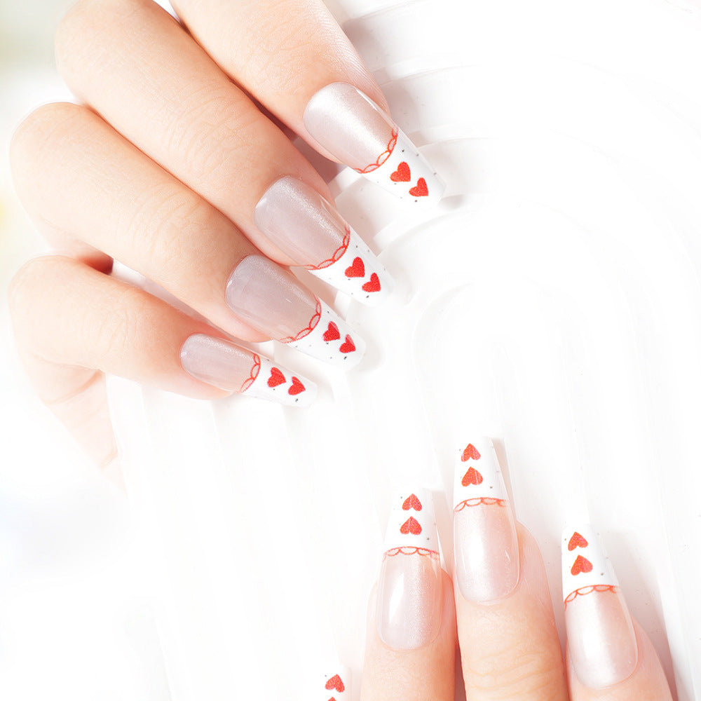 Romantisches Herz-Themen Druck-Nagelset Brehn