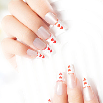 Romantisches Herz-Themen Druck-Nagelset Brehn