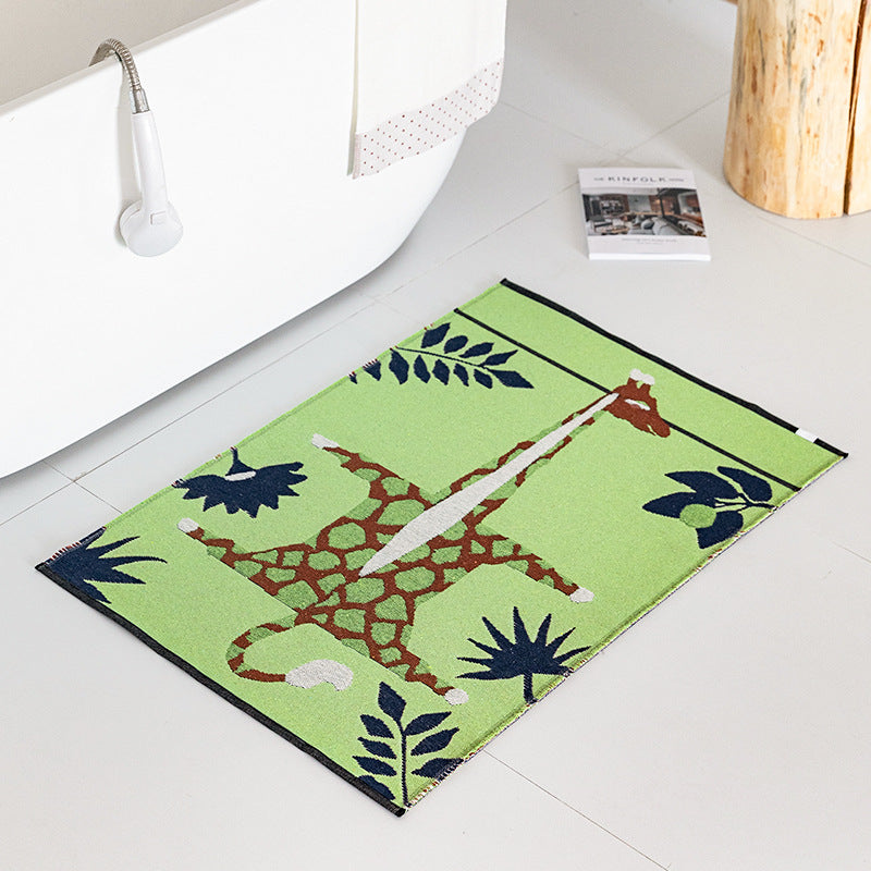 Badematte mit Giraffen-Design, saugfähigem Mikrofaserflor und rutschfester Unterseite Brehn
