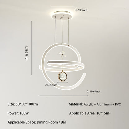 Moderne Spiral-LED-Pendelleuchte