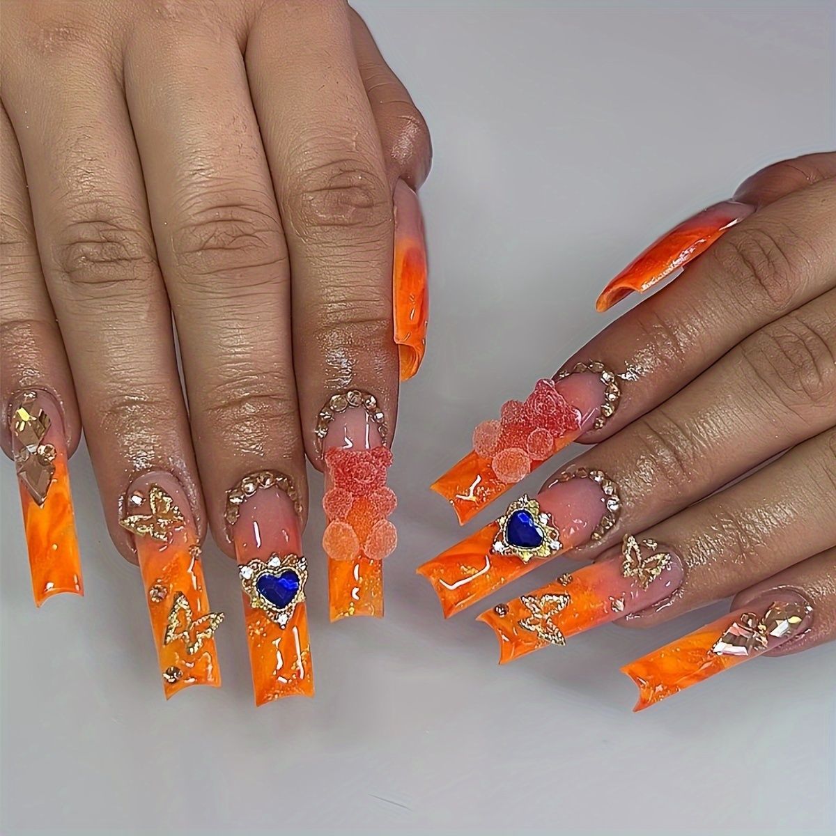 Künstlerische 3D Schmetterling Nagelverlängerungen Brehn