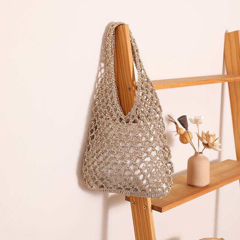 Damen Henkeltasche aus handgeknüpftem Naturmaterial Brehn