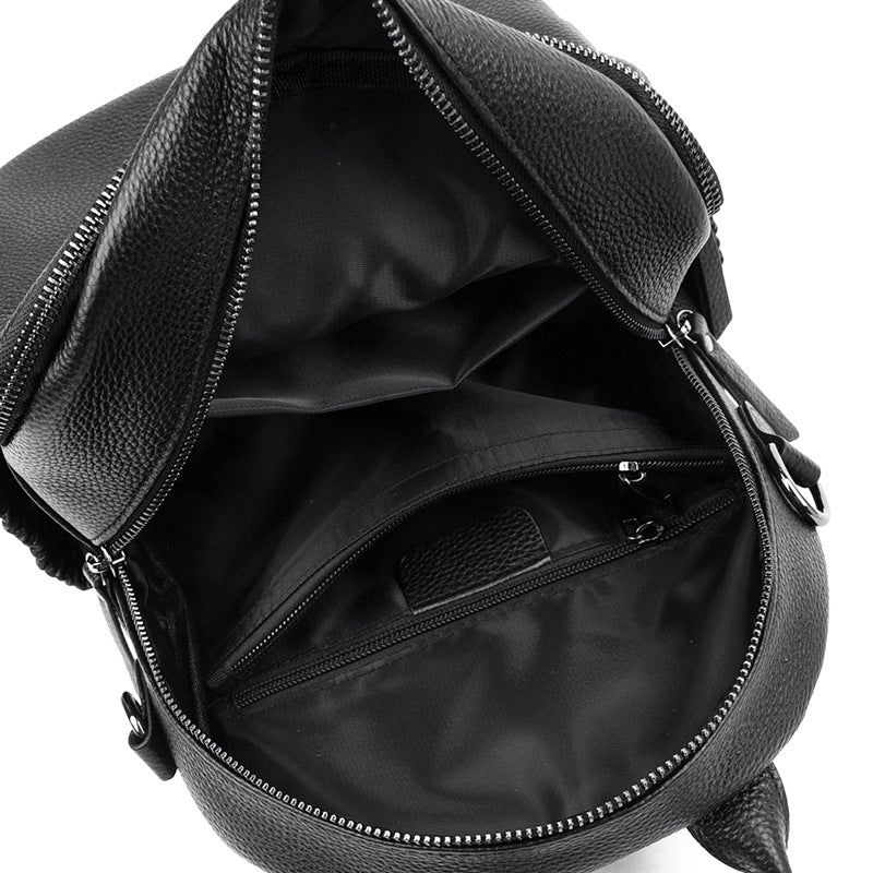 Multi-Funktionaler Texturierter Leder-Rucksack Brehn