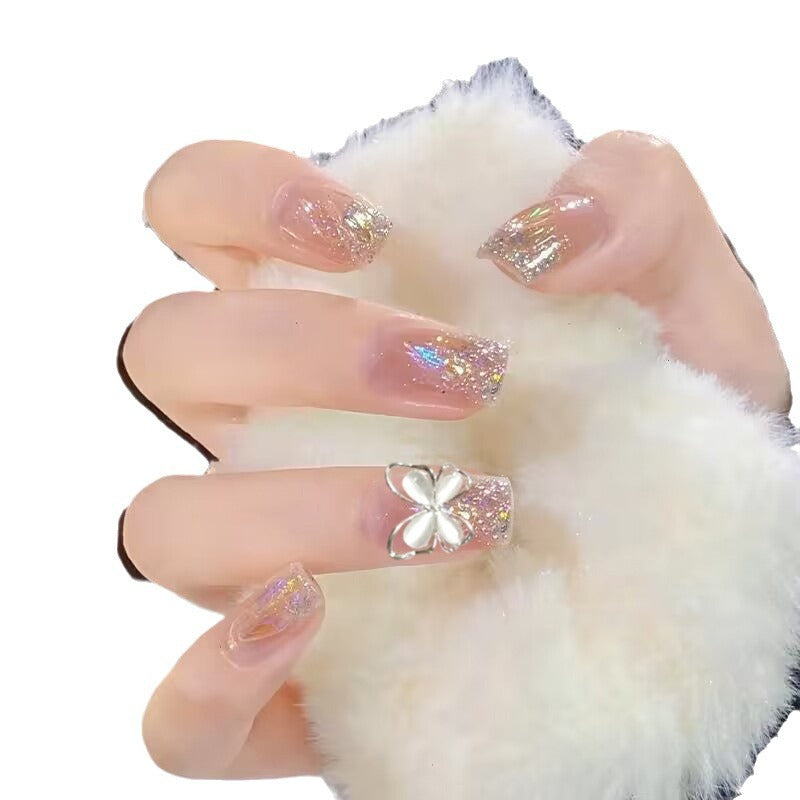 Dekoratives florales Press-On-Nagelkunst-Set Brehn
