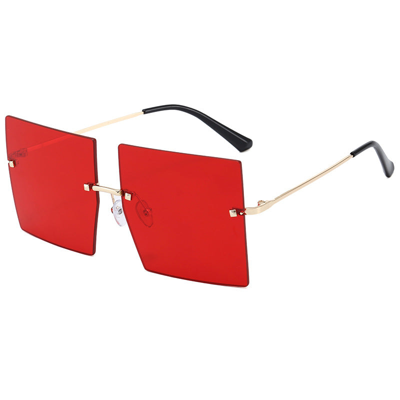Damen moderne geometrische Sonnenbrille mit filigranem Metallrahmen Brehn
