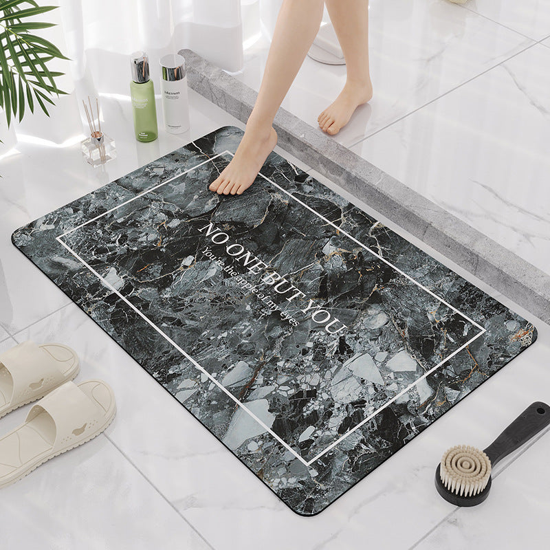 Elegante Marmor Design Badezimmermatte Brehn