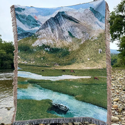 Szenische Landschaft Gewebte Wurfdecke