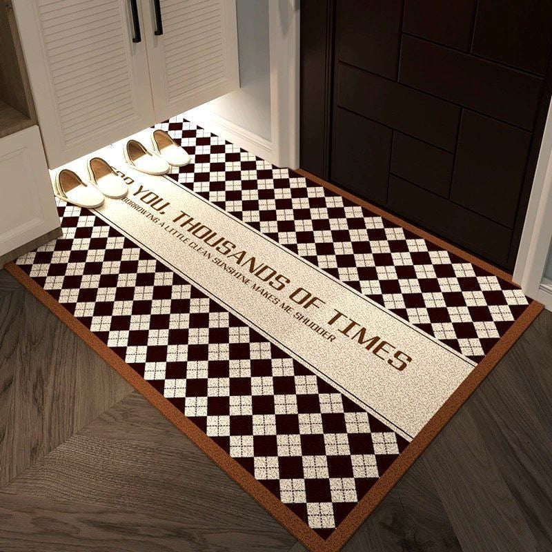 Stylische karierte Bodenmatte