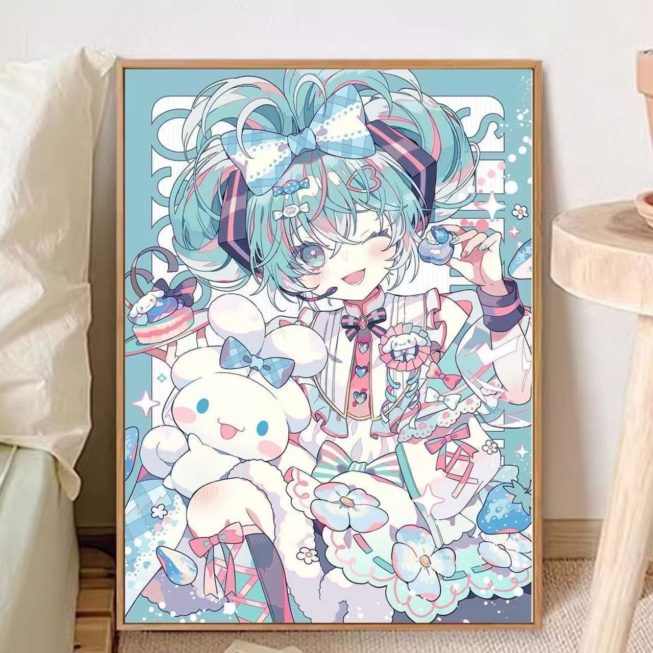 Verspielt Anime-inspirierten Leinwand Kunstdruck Brehn