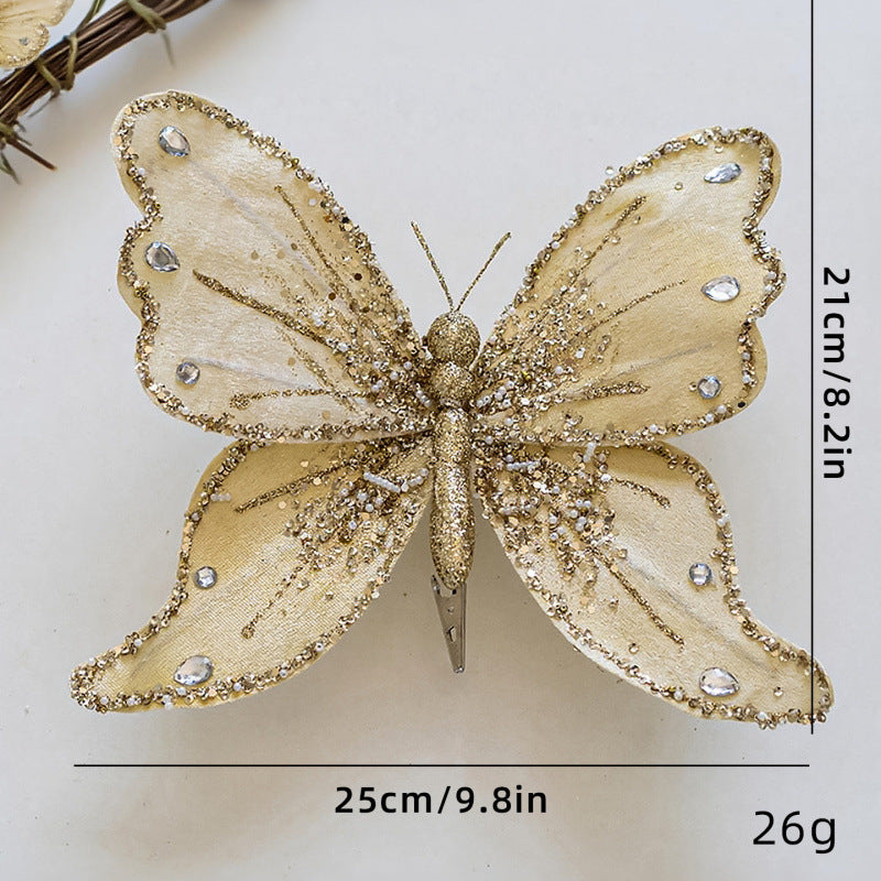 Elegante Schmetterlings-Haarclips mit Glitzer und Strass Brehn