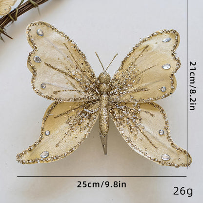 Elegante Schmetterlings-Haarclips mit Glitzer und Strass Brehn