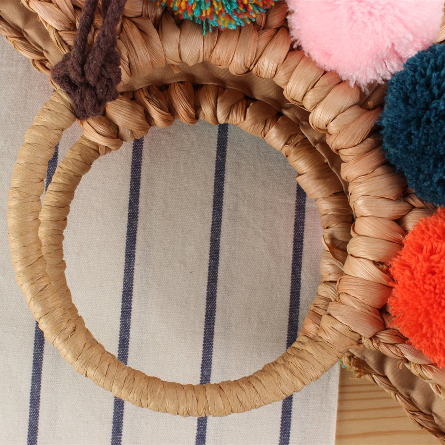 Strandtasche mit Bunten Pompons Brehn