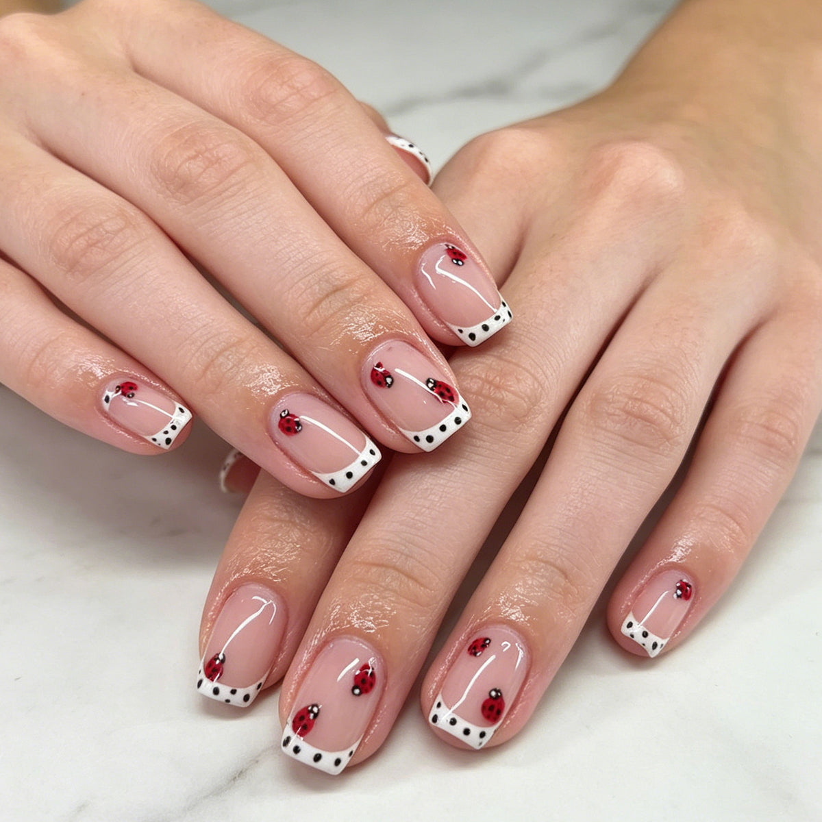 Marienkäfer-Themen Nagelkunst Verbesserungen Brehn