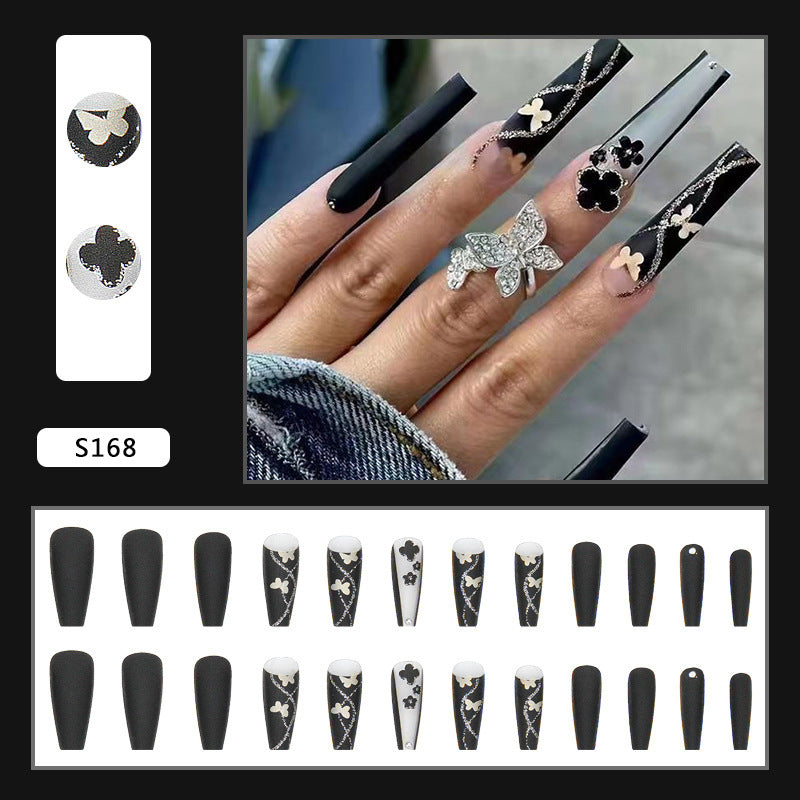 Kunstnagelset mit eleganten Schmetterlings- und Blumenmotiven Brehn