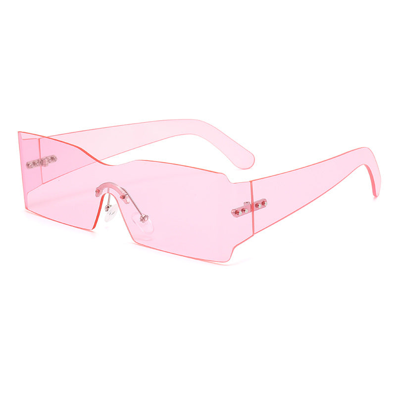 Damen futuristische Mode-Sonnenbrille mit transparentem Gestell Brehn