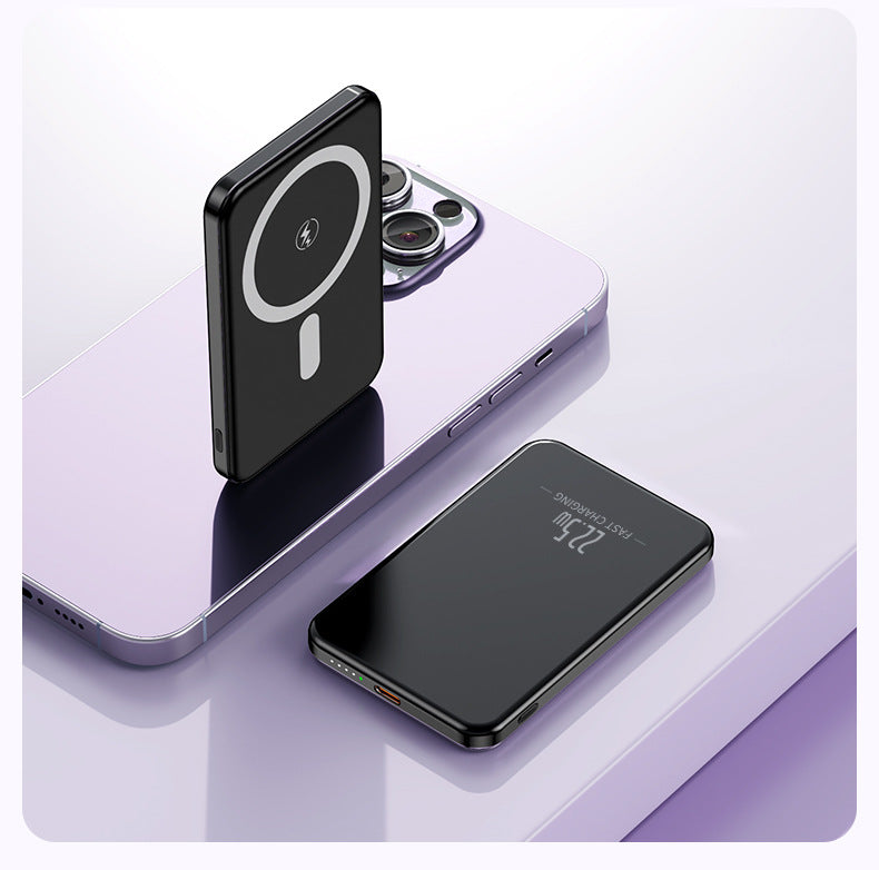 Tragbare Induktions-Powerbank mit Schlankem Design und LED-Anzeige Brehn