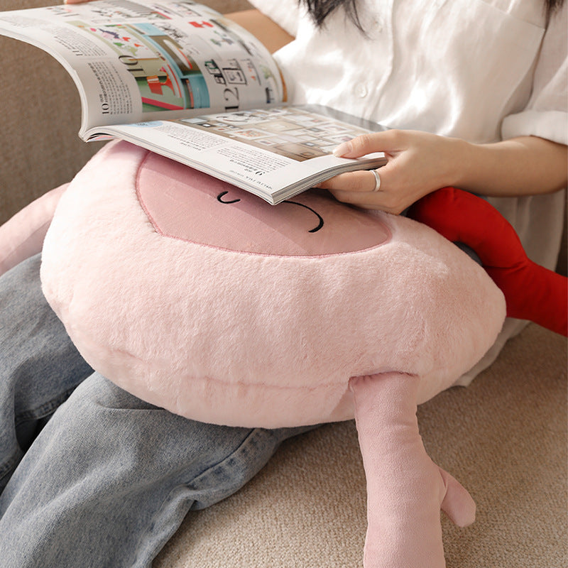 Plüschherz-Kuschelkissen mit angenähtem Schlüsselmotiv und niedlichem Stickgesicht Brehn