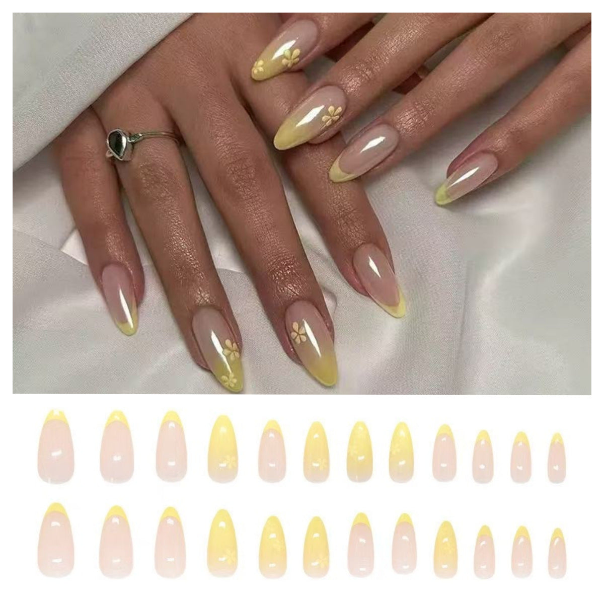 Elegante Kunstnägel mit Blütenakzenten Brehn