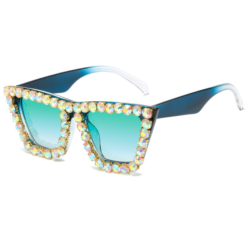 Damen extravagante Sonnenbrille mit glitzerndem Rahmen Brehn