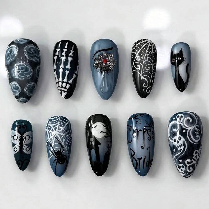 Halloween Kunstnagelset mit einzigartigen gruseligen Designs Brehn