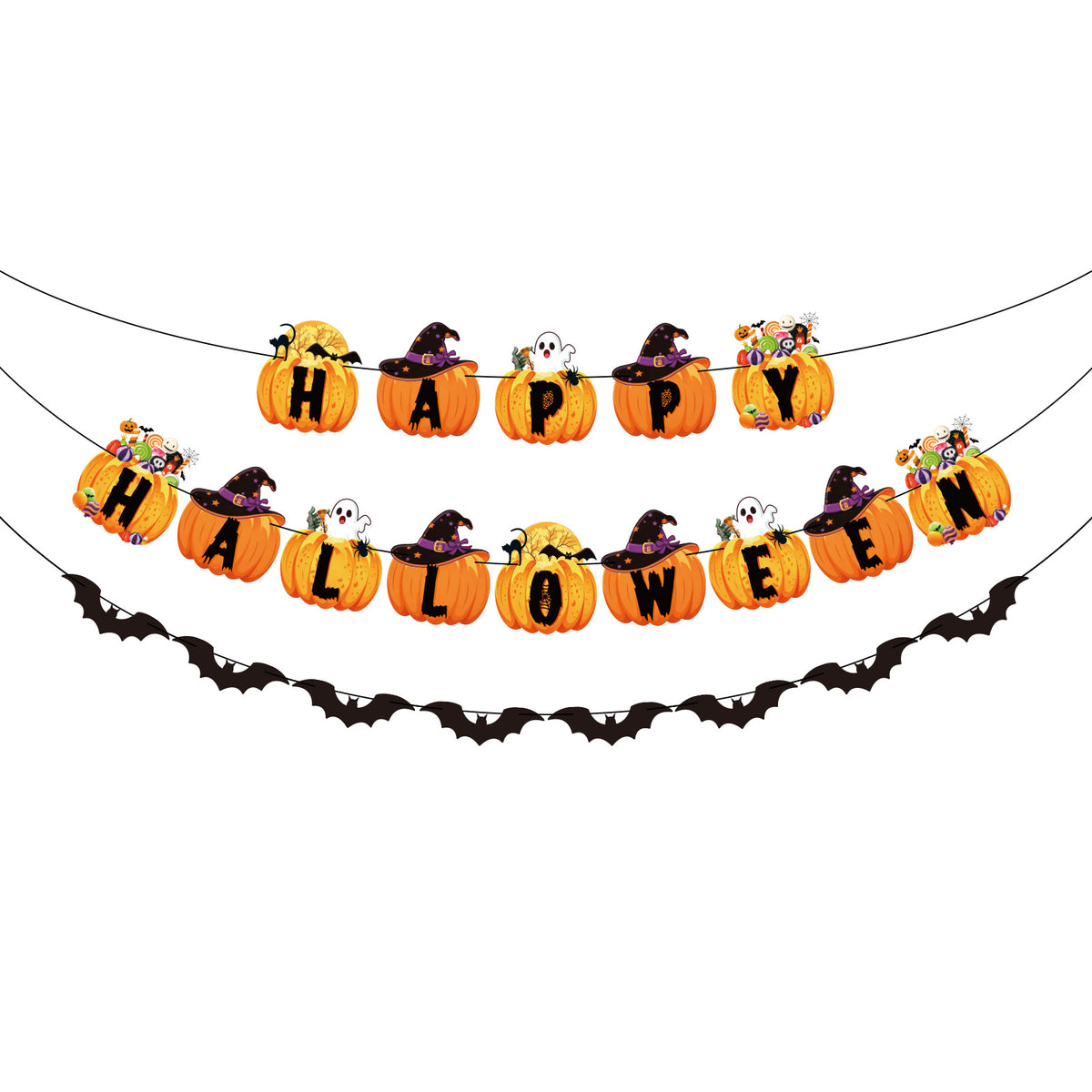 Halloween-Girlande mit Fledermaus-Motiv