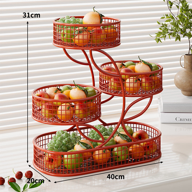 Gestufter Drahtgitter-Theken-Obst- und Snack-Organizer mit Tissuehalter